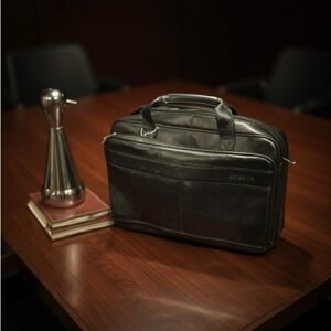 Samsonite Charcoal Leather Men's Briefcase